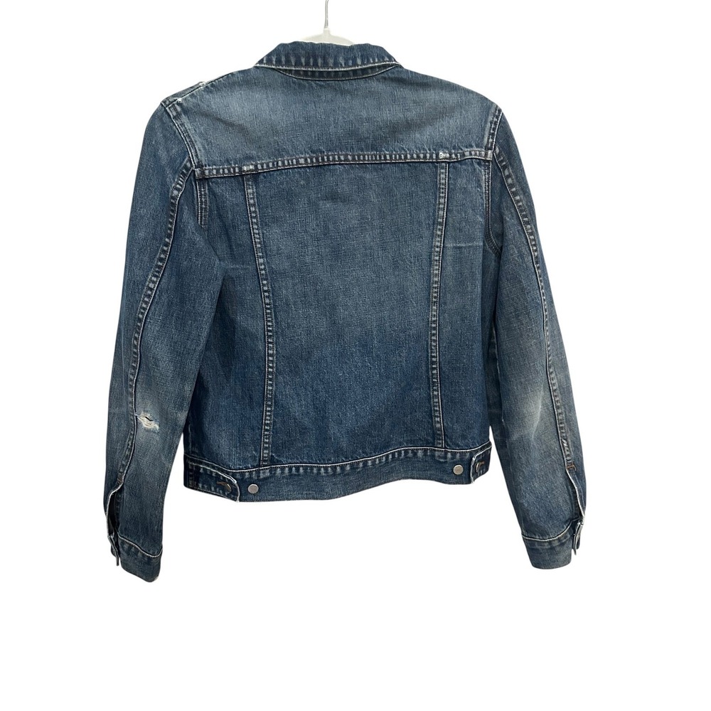 J.Crew Womens Medium Wash Denim Trucker Jacket 100% Cotton Blue Size M